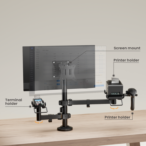 Avansa PosMount 3500 – Universal Dual-Screen POS Mounting System
