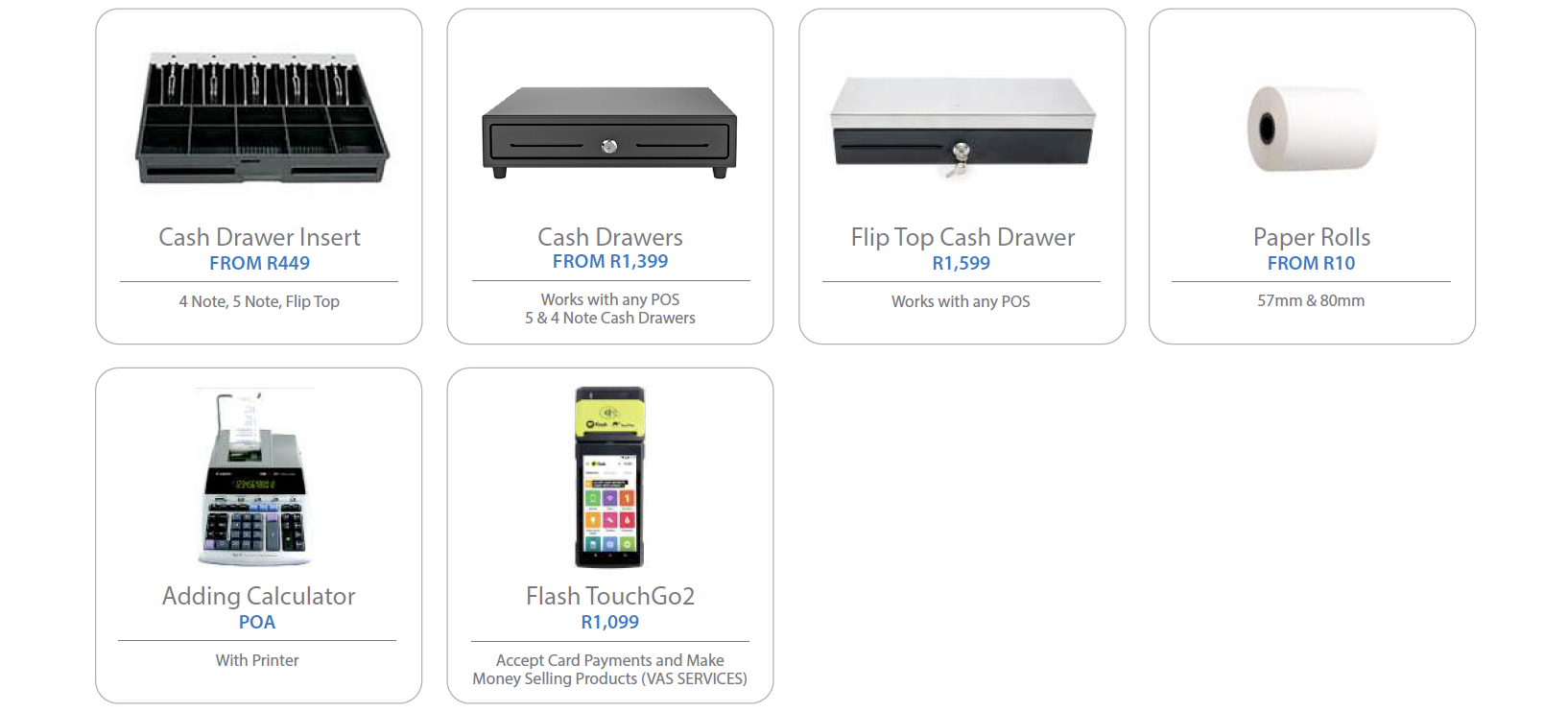 Product comparison chart