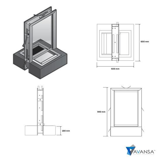 Avansa Bulletproof Cashier Pay Window - Steel Counter (38mm Glass) - Avansa Business Technologies