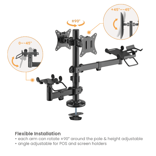 Avansa PosMount 3500 – Universal Dual - Screen POS Mounting System - Avansa Business Technologies
