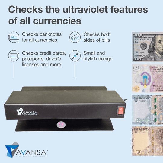 Avansa SuperDetect 180: Powerful UV Counterfeit Money Detector - Avansa Business Technologies
