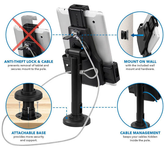 Avansa VersaMount 3100  Anti Theft Tablet Stand - Locking desk and wall mounted features