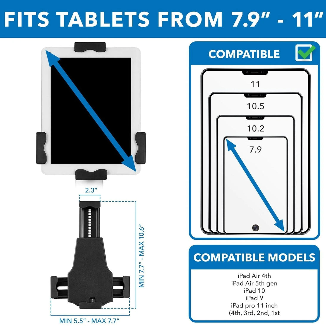 Avansa silver secure universal tablet floor stand with lock 1