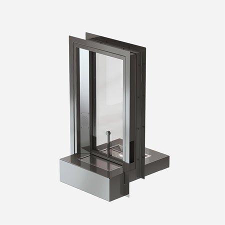 Petrol Station Night Pay Window - Steel Counter (28mm Glass) - Avansa Business Technologies